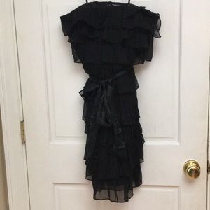 Strapless silk formal dress